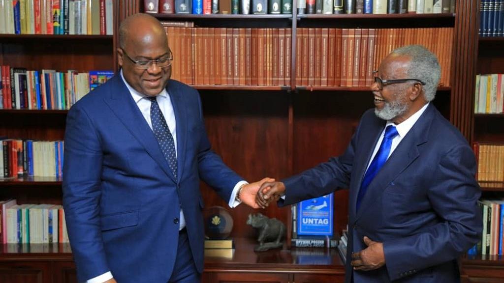 DRC president visits Namibia’s first president, Sam Nujoma